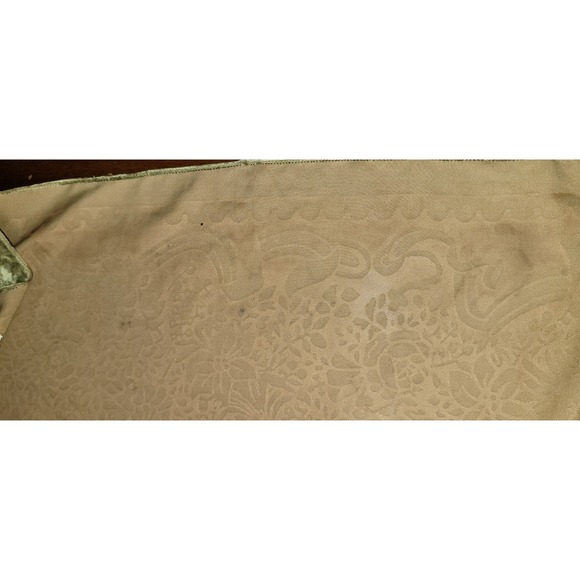 Vintage Wayne Kleski Velvet Beaded Fringe Scarf Wrap Green Floral